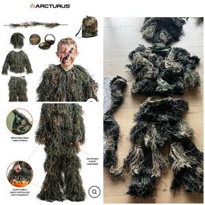 Arcturus Ultra-Light Woodland Ghillie Suit | Kids Size Hunting Camo Suit